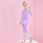 헬로키티 아동 수영복 분체 긴팔 바지 수영복 래쉬가드