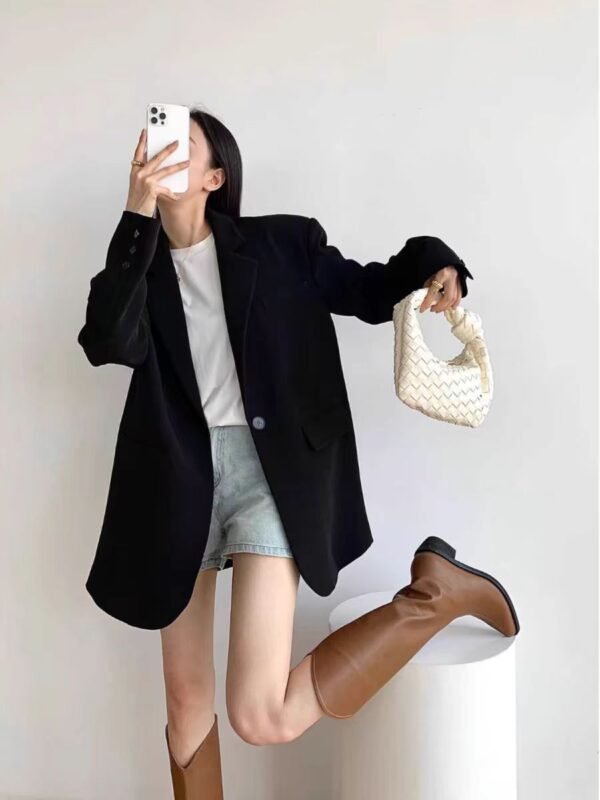 봄가을 정장 블랙  그레이 아우터 통근 캐주얼  스몰 정장  코트