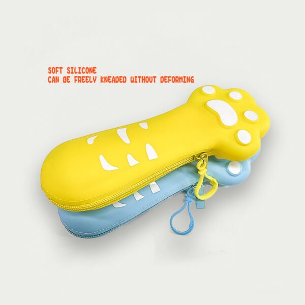 캐릭터 귀여운 고양이 발 필통 초등학생  실리콘  펜슬 필통