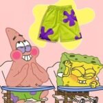 잠옷 커플잠옷 스폰지밥 뚱이 바지 반바지