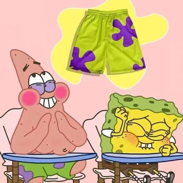 잠옷 커플잠옷 스폰지밥 뚱이 바지 반바지