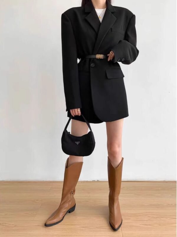 봄가을 정장 블랙  그레이 아우터 통근 캐주얼  스몰 정장  코트