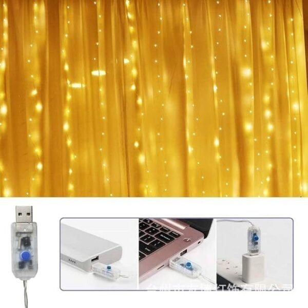LED 동선 커튼 무드등 3*3m USB 크리스마스 장식품